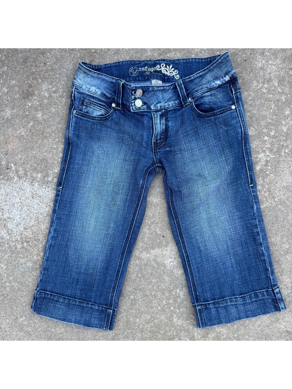 Y2K Low-rise Refuge Denim Capri Women's Pants